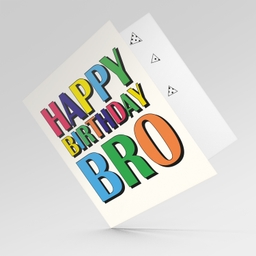 Colourful wording birthday card for brother in English