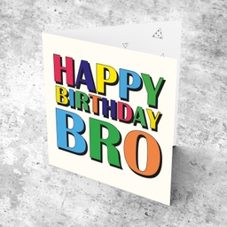 Colourful wording birthday card for brother in English