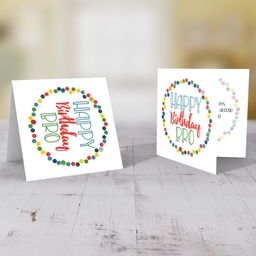 Colourful circles and text birthday card for brother in English