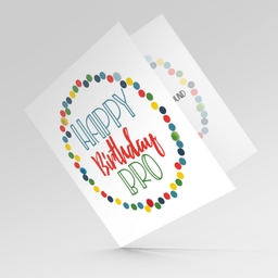 Colourful circles and text birthday card for brother in English