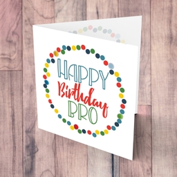 Colourful circles and text birthday card for brother in English