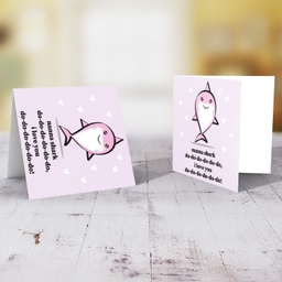 Nanna shark themed birthday card in English