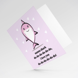 Nanna shark themed birthday card in English