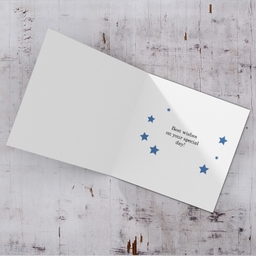 Speech bubble themed birthday card in blue tones (English) for Husband