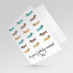 Dog repetitive pattern birthday card for Mother in Maltese