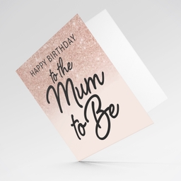 Dusty pink background mum to be birthday card in English