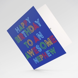 Colourful and fun birthday card for Nephew in English