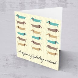 Dog repetitive pattern birthday card in Maltese