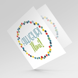 Colourful circles and text birthday card for son  in Maltese