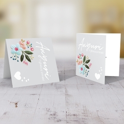 Embroidery flowered themed birthday card in Maltese