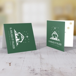 Driver - Crib silhouette with green background Christmas card for the school driver in Maltese