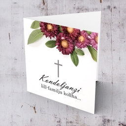 Sympathy card with flowers in Maltese