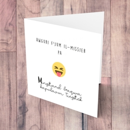 Funny and cheeky emoji father's day card in Maltese