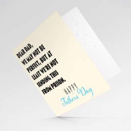 Funny Father's Day card - at least we're not sending this from prison in English