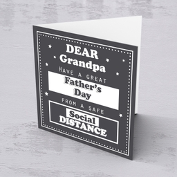 Social distancing themed Father's Day Card for Grandpa in English