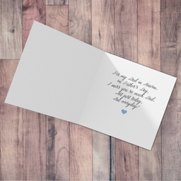 Blue circle themed fathers' day card in English for dad in Heaven