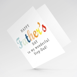 Colourful wording Father's Day Card for step-dad in English