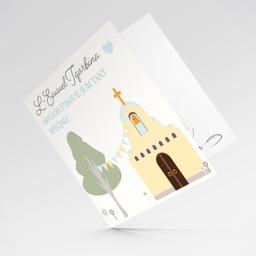 Church themed Holy Communion Card for boys in Maltese