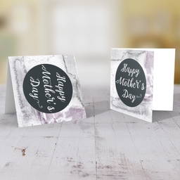 Watercolour background with dark grey circle Mother's Day Card in English (Blank on the inside)