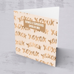 XOXO background mother's day card for Mother in Maltese