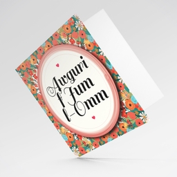 Colourful floral mother's day card in Maltese