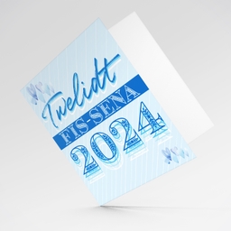 3 colour themed new born card for boys born in 2024 in Maltese