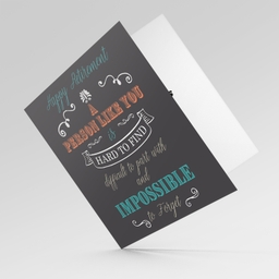 Happy Retirement card with various colours and fonts in English