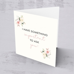 Will you be my Witness card in English with pink florals