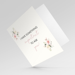 Will you be my Witness card in English with pink florals