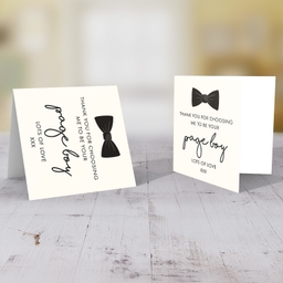 Cute bow pageboy card (from pageboy to couple) Wedding card in English