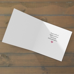 Horseshoe themed wedding card in Maltese