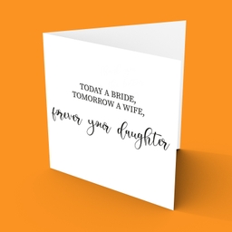 Wedding card for parents in English from Daughter 