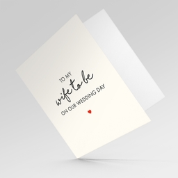 Wedding card for wife to be on Wedding Day in English