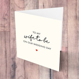 Wedding card for wife to be on Wedding Day in English