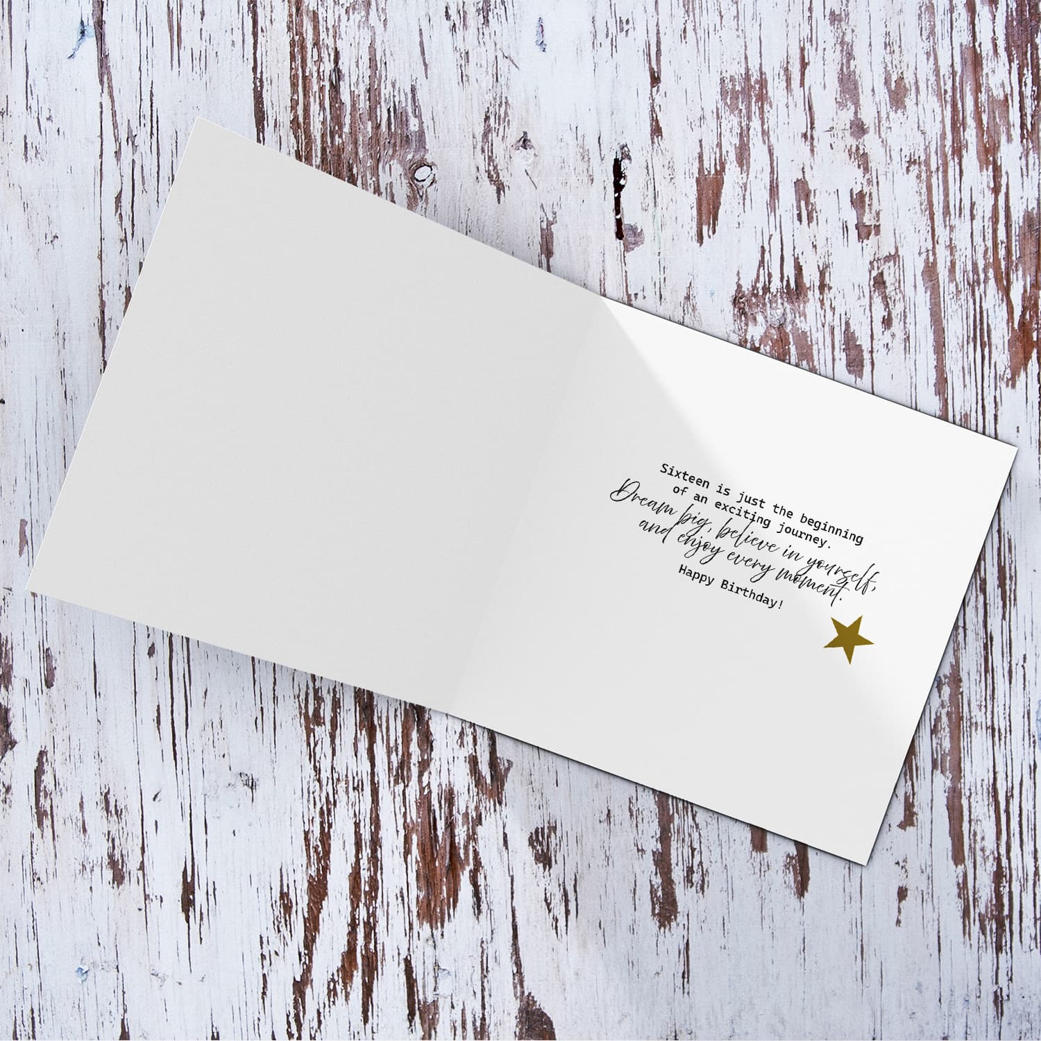 A beautiful photo birthday card for granddaughter's sweet 16 birthday in a light background and scatterd stars in English