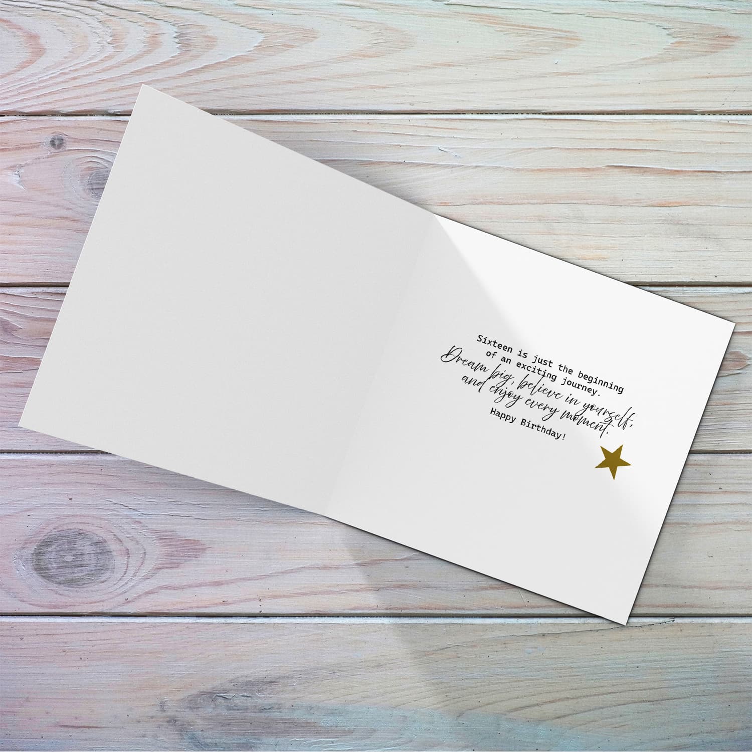 A beautiful photo birthday card for niece's sweet 16 birthday in a light background and scatterd stars in English