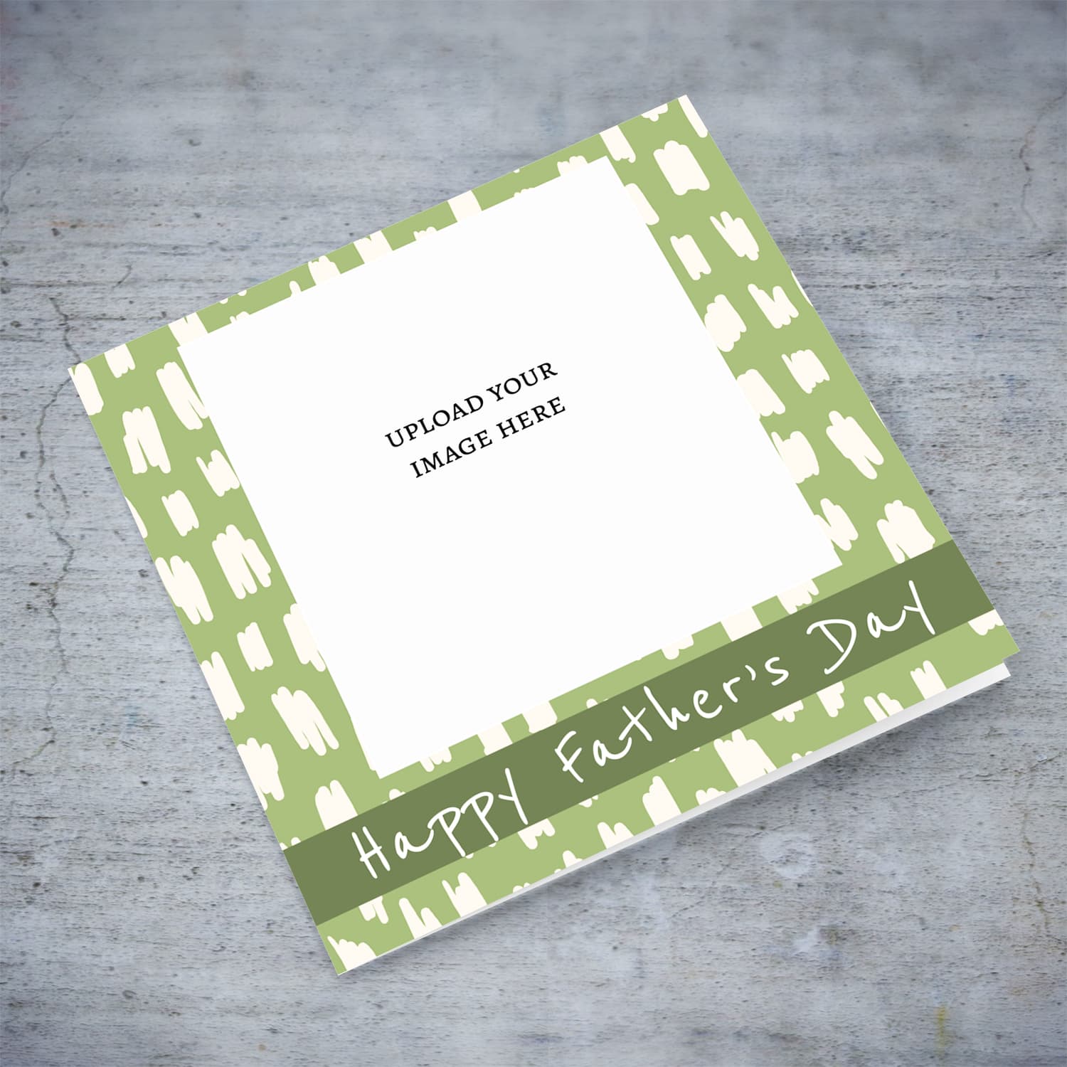 Modern green background father's day photo card in English 