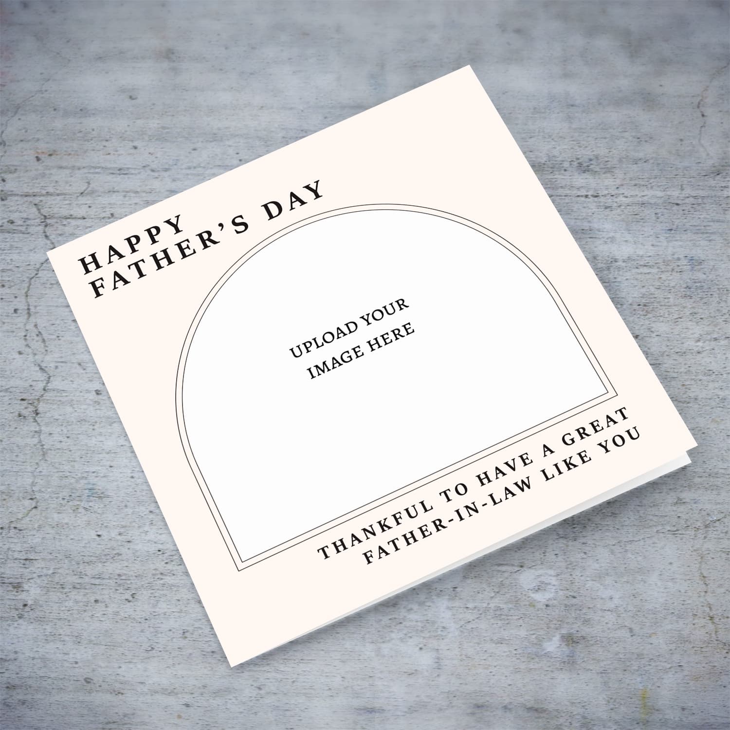 A minimalist father's day card with a special message for father-in-law in a neutral background in English 