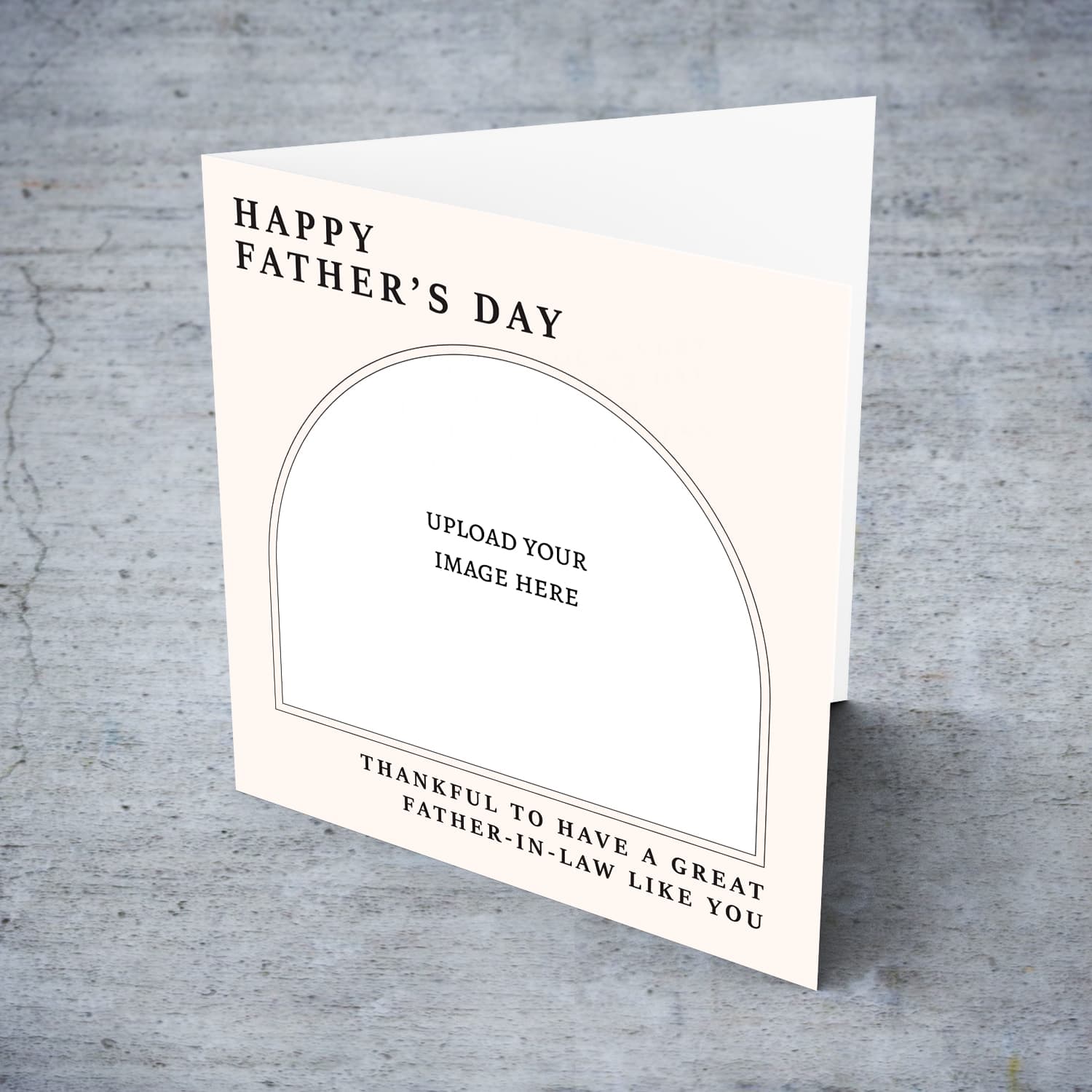 A minimalist father's day card with a special message for father-in-law in a neutral background in English 