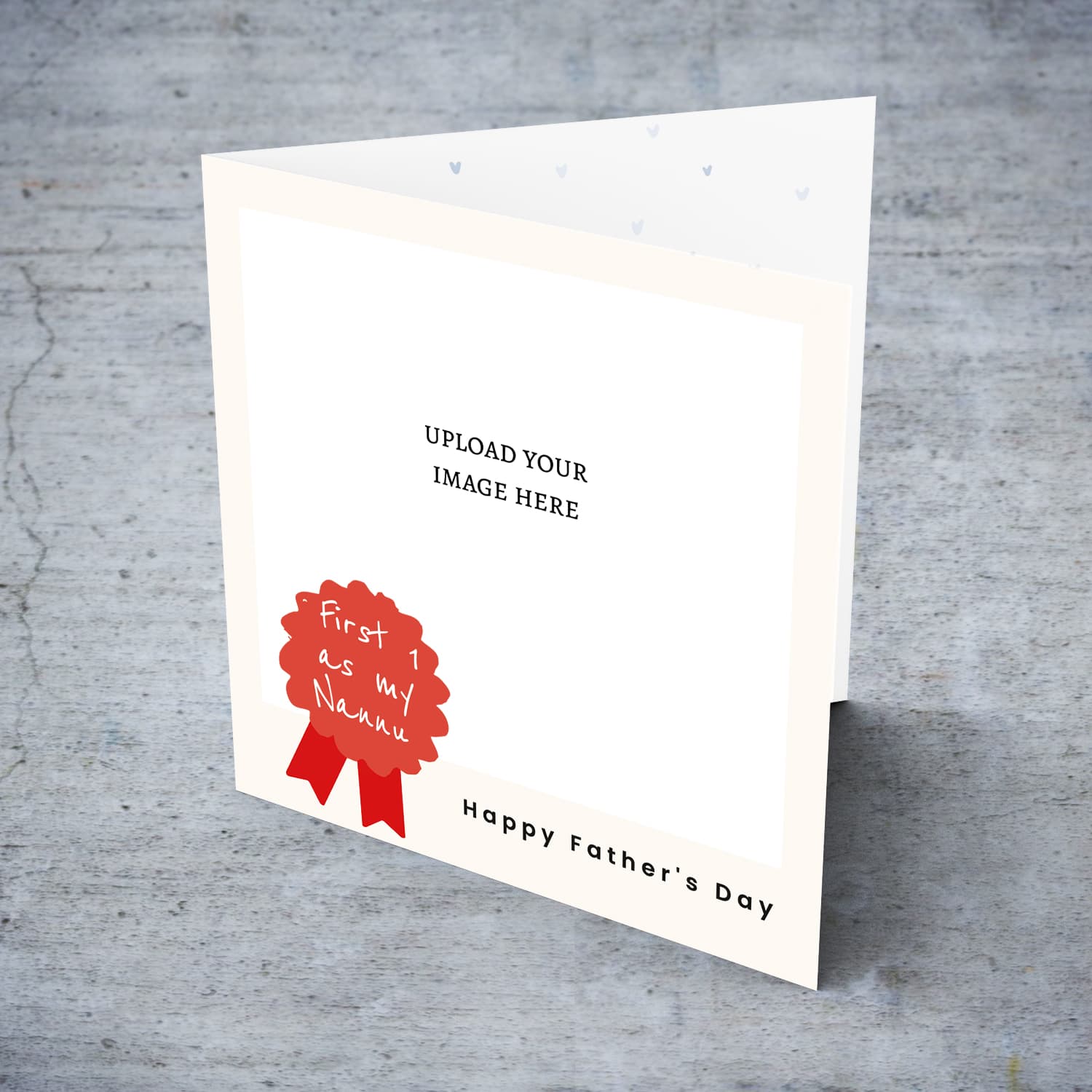A modern photo father's day card FIST ONE AS MY NANNU with a red detail in English 