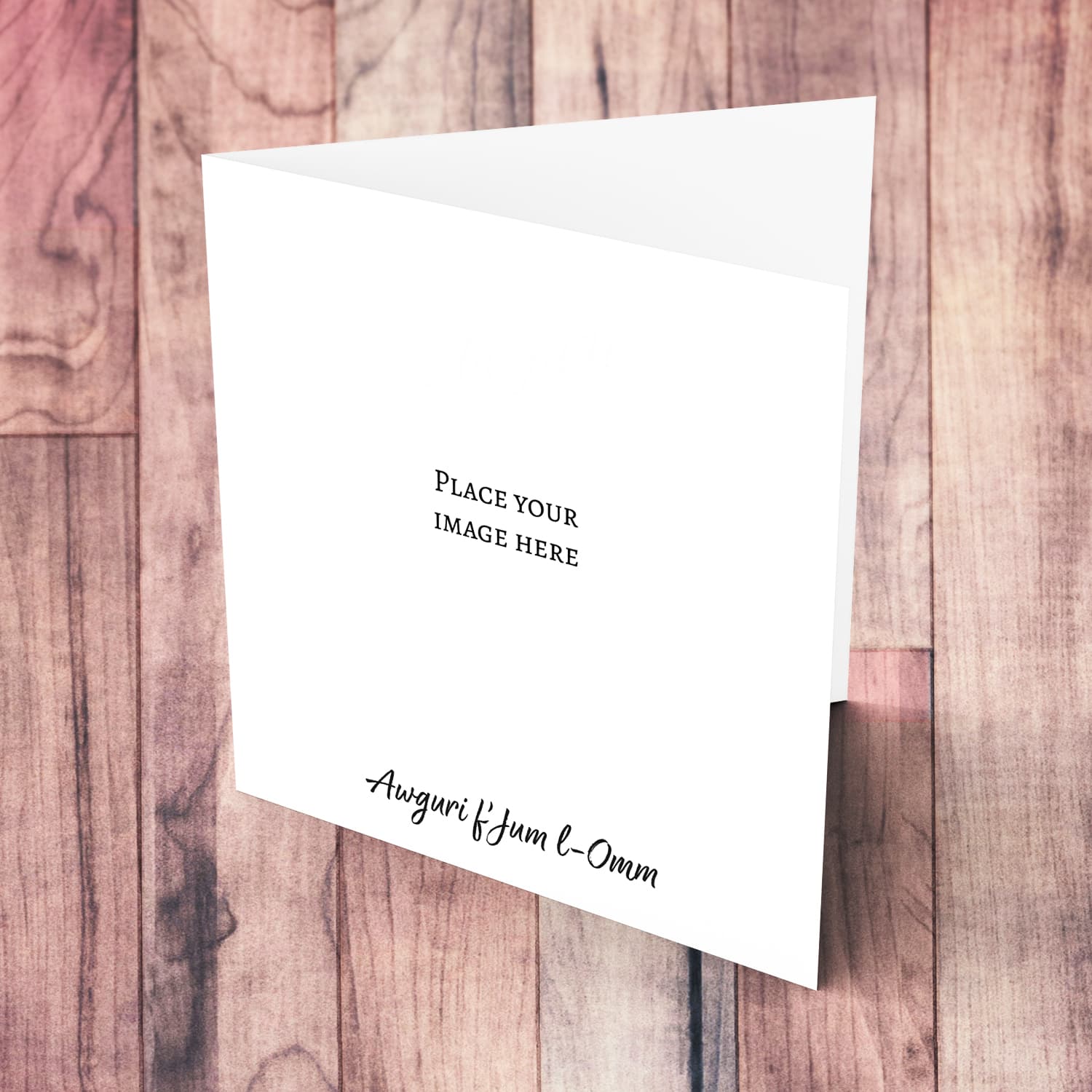 Full image square photo card with Happy Mother's Day at the bottom in Maltese