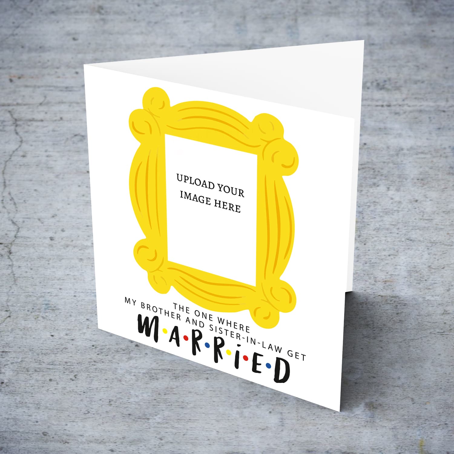 The one where you get married - Photo wedding card for brother & sister-in-law in English 