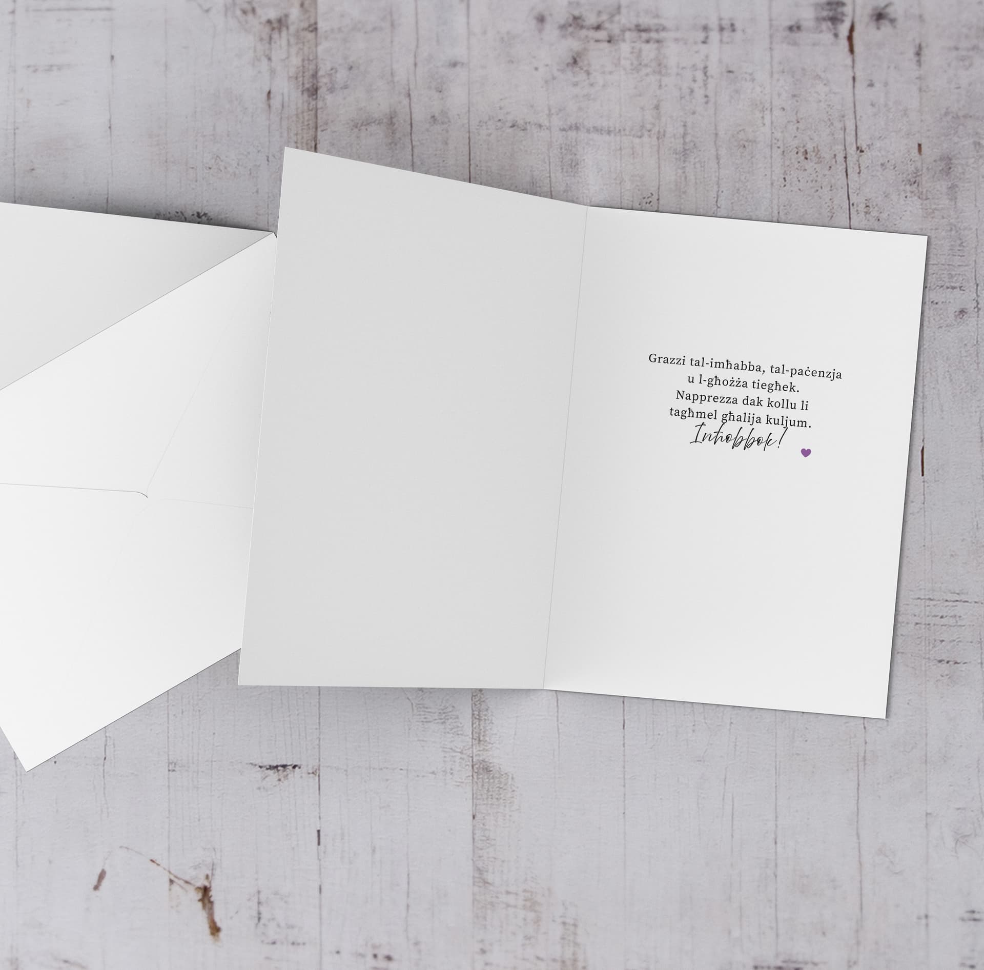 An A5 Photo Mother's Day Card in Light Pastel Colours Featuring a Floral Border in Maltese