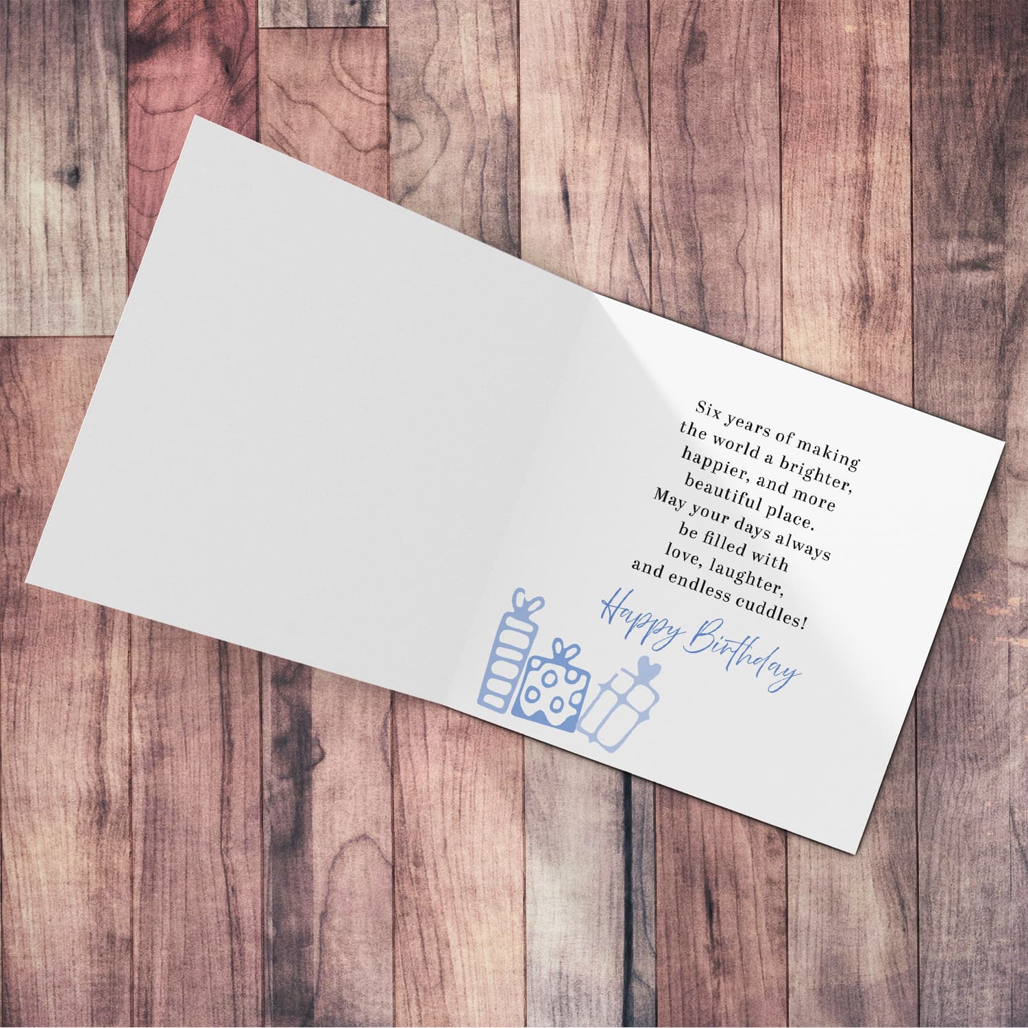 A cute 6 thBirthday card - featuring cute forest animals and trees in English (Personalisable)