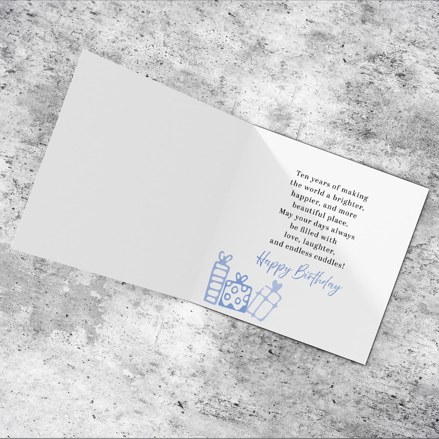 A cute 10 th Birthday card - featuring cute forest animals and trees in English (Personalisable)