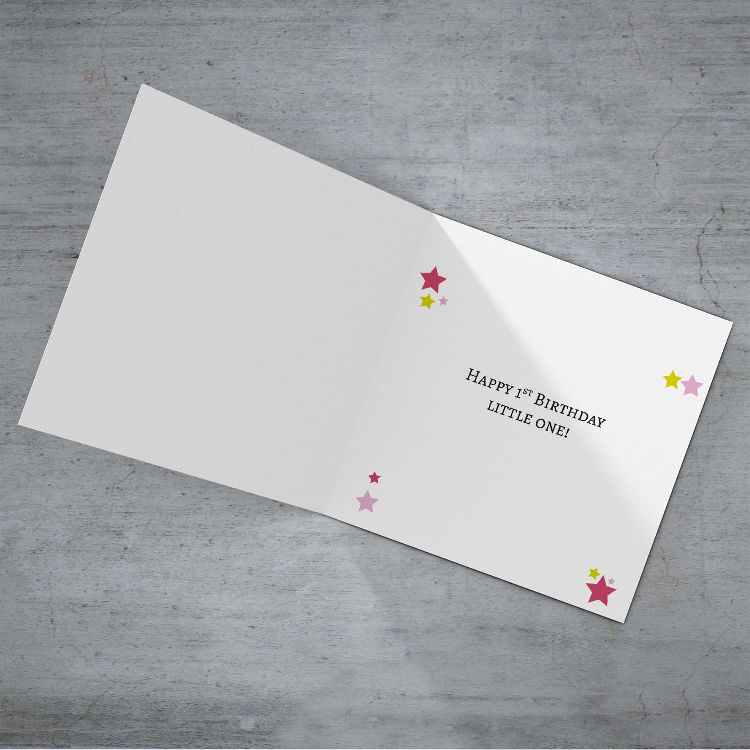 Skidamarink a dink a dink first birthday card for girls in English (Personalisable)