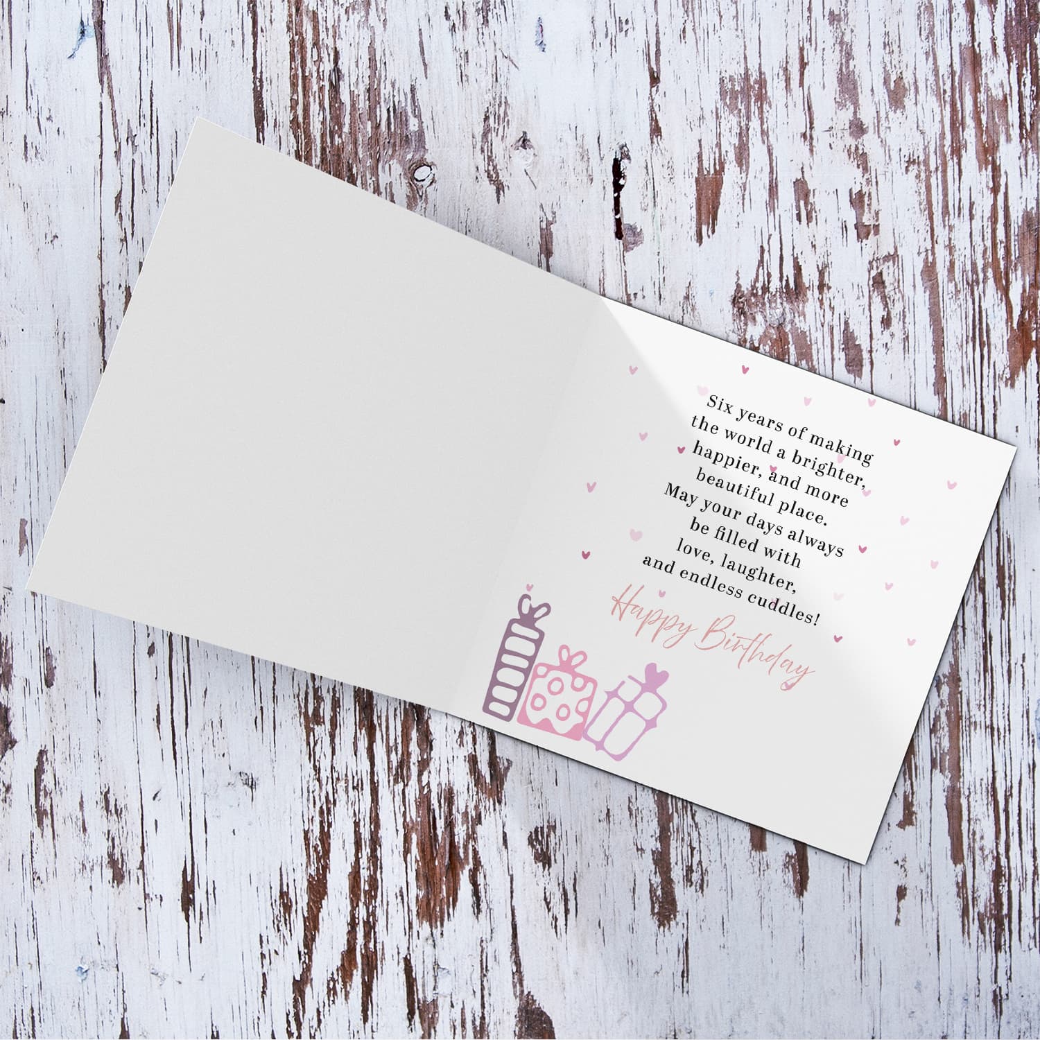 A cute 6 th Birthday card - featuring fairy themed forest & animals in English (Personalisable)