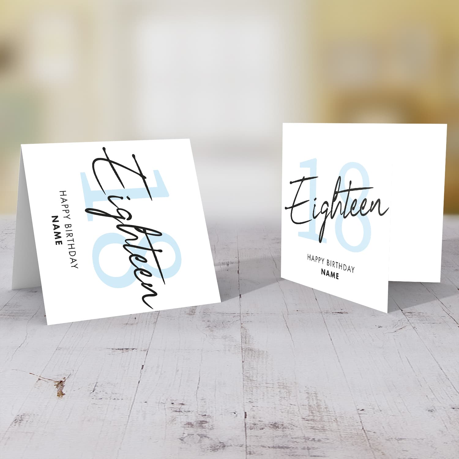 18th personalisable birthday card in English