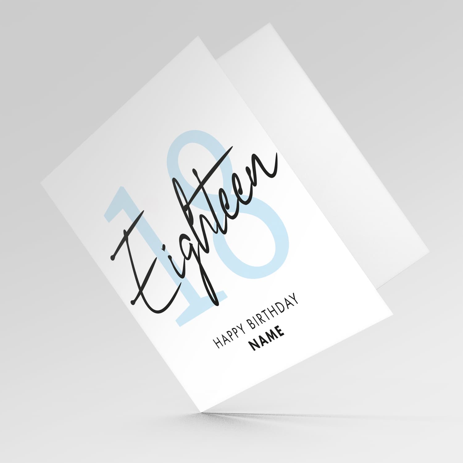 18th personalisable birthday card in English