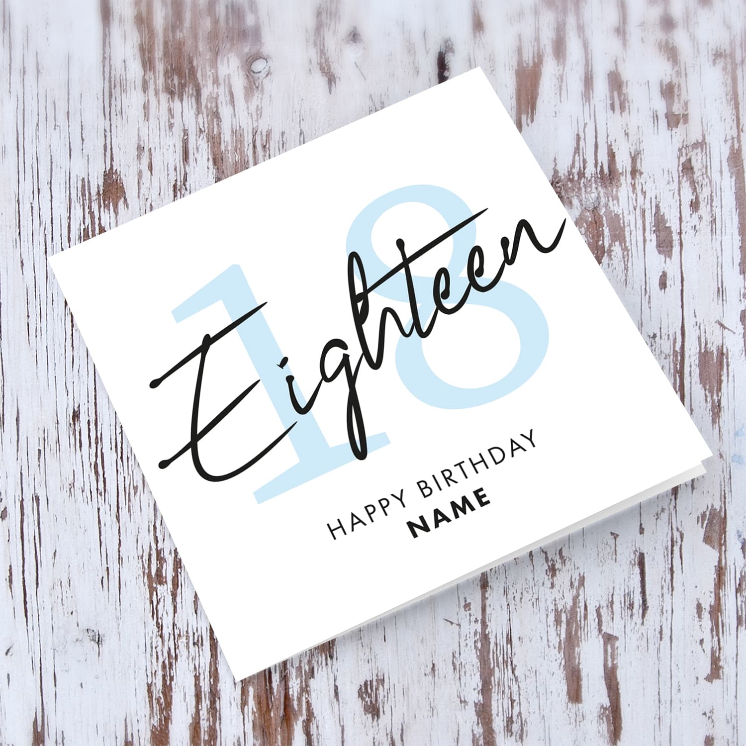 18th personalisable birthday card in English